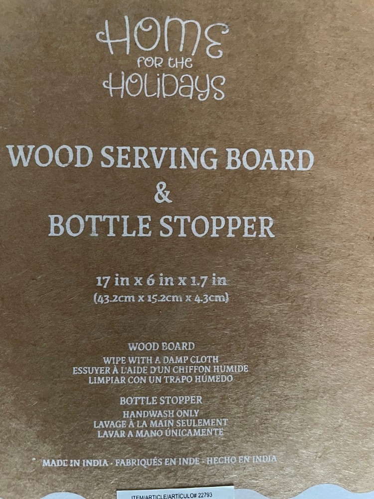 Wood serving board and bottle stopper