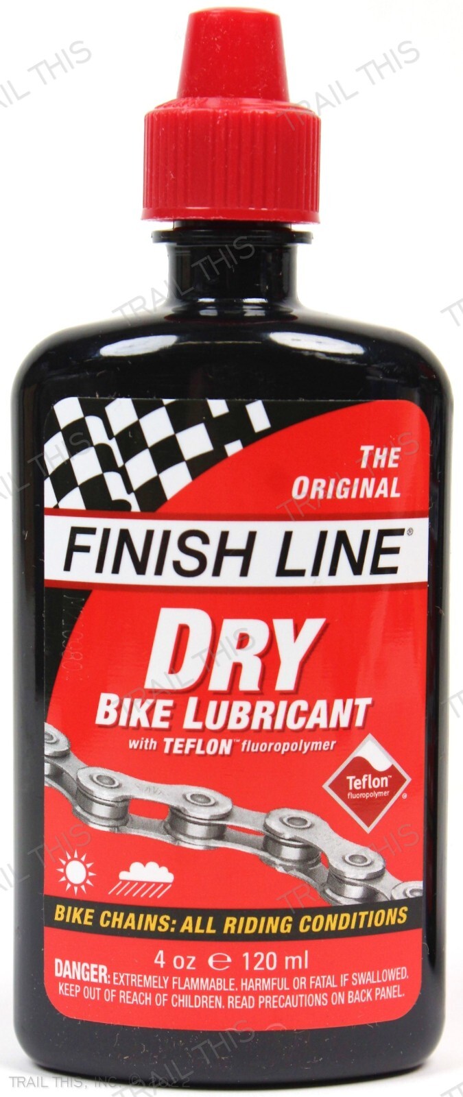 2 Finish Line Dry 4oz Teflon Lube Bike Chain Lube / Lubricant 120ml Two-Pack