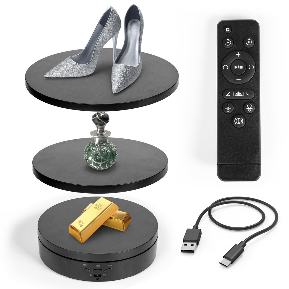 Motorized 360° Rotating Display Stand - Rechargeable Turntable for Live Streamin