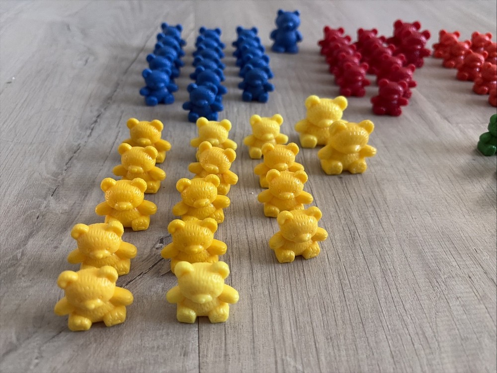 Plastic Multi Color 1 Inch Teddy Bear Counters 77 Count