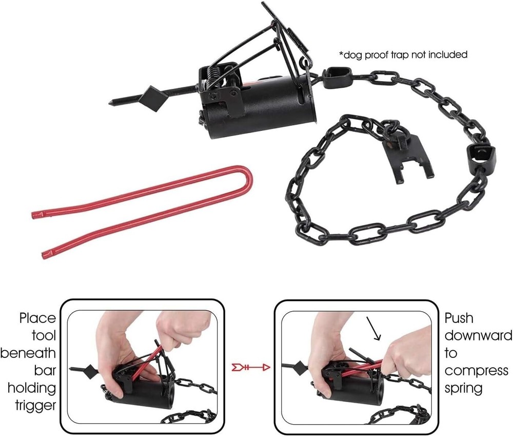 Cold Creek Dog Proof Trap Setter Tool - 7 Inch Leverage Handle for Coon Cuffs