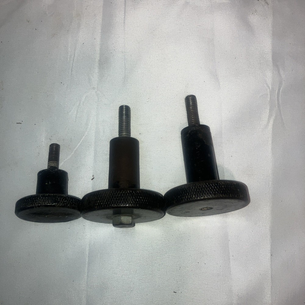Cast Iron Adjustment Grip Knobs- Two 1/2 & One 3/8- Vintage