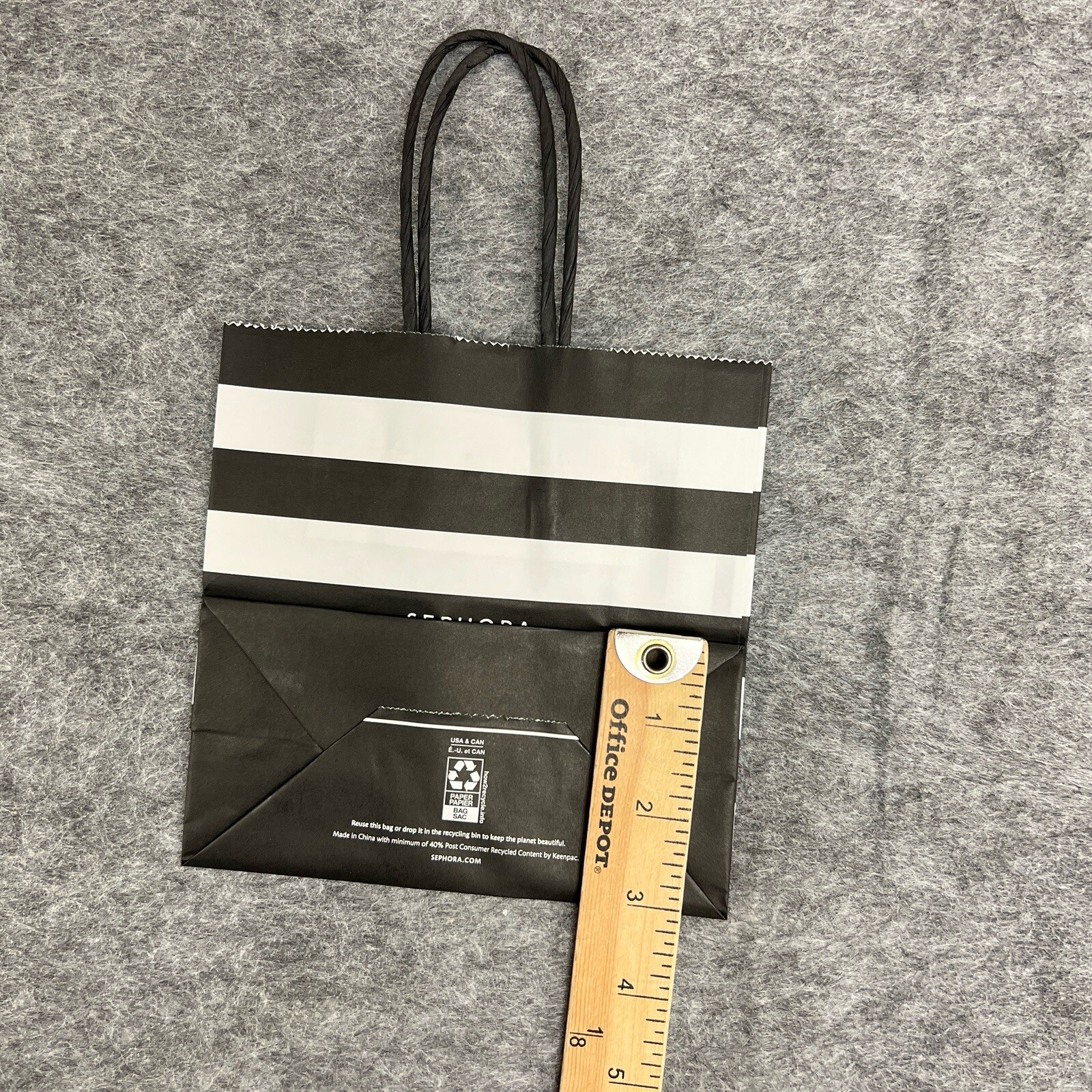 Sephora Paper Gift Bags 6X6X3 Black & White Stripes Store Lot of 10 NEW (Mini)