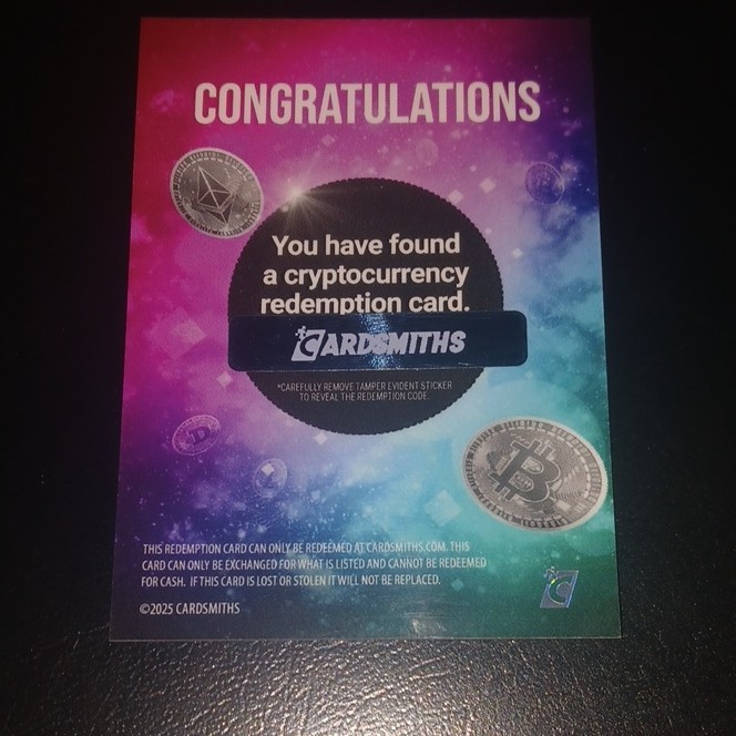 cardsmiths bitcoin redemption card