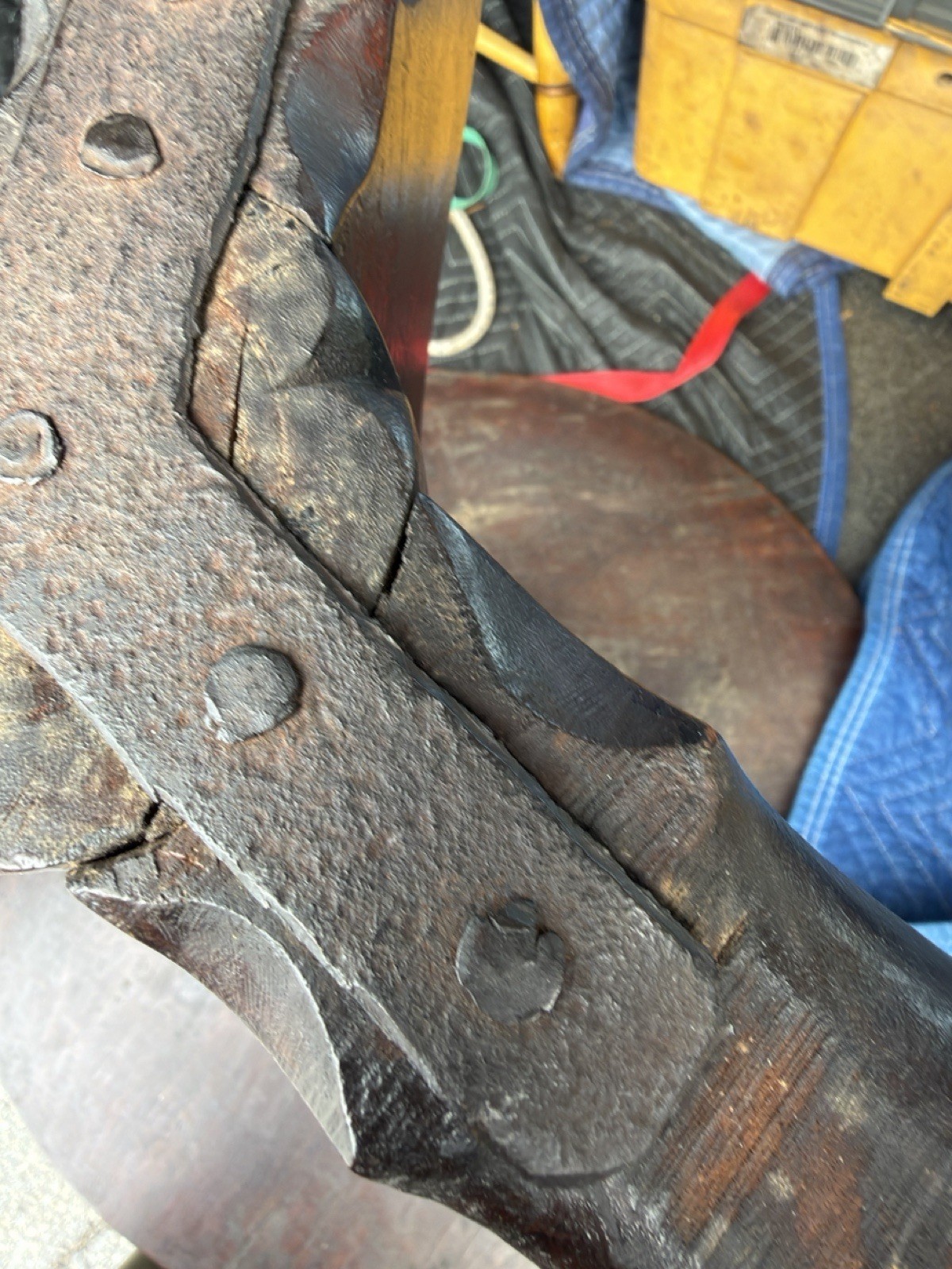 Antique walnut Queen Anne tea table 1760 18th birdcage tilt pad feet country