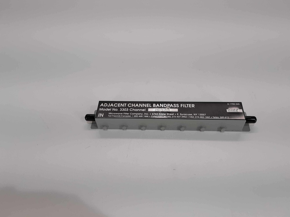Microwave Filter MODEL NO.3303 Adjacent Channel Bandpass Filter