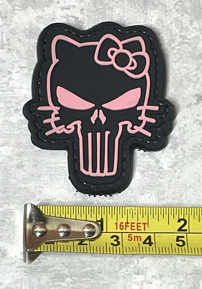 Hello Kitty Tactical Morale Patch, PVC Hello Kitty Gun Rubber Patch Hook Backed