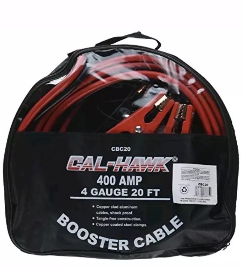 Cal Hawk Tools CBC20 20' x 4 Gauge Booster Cable