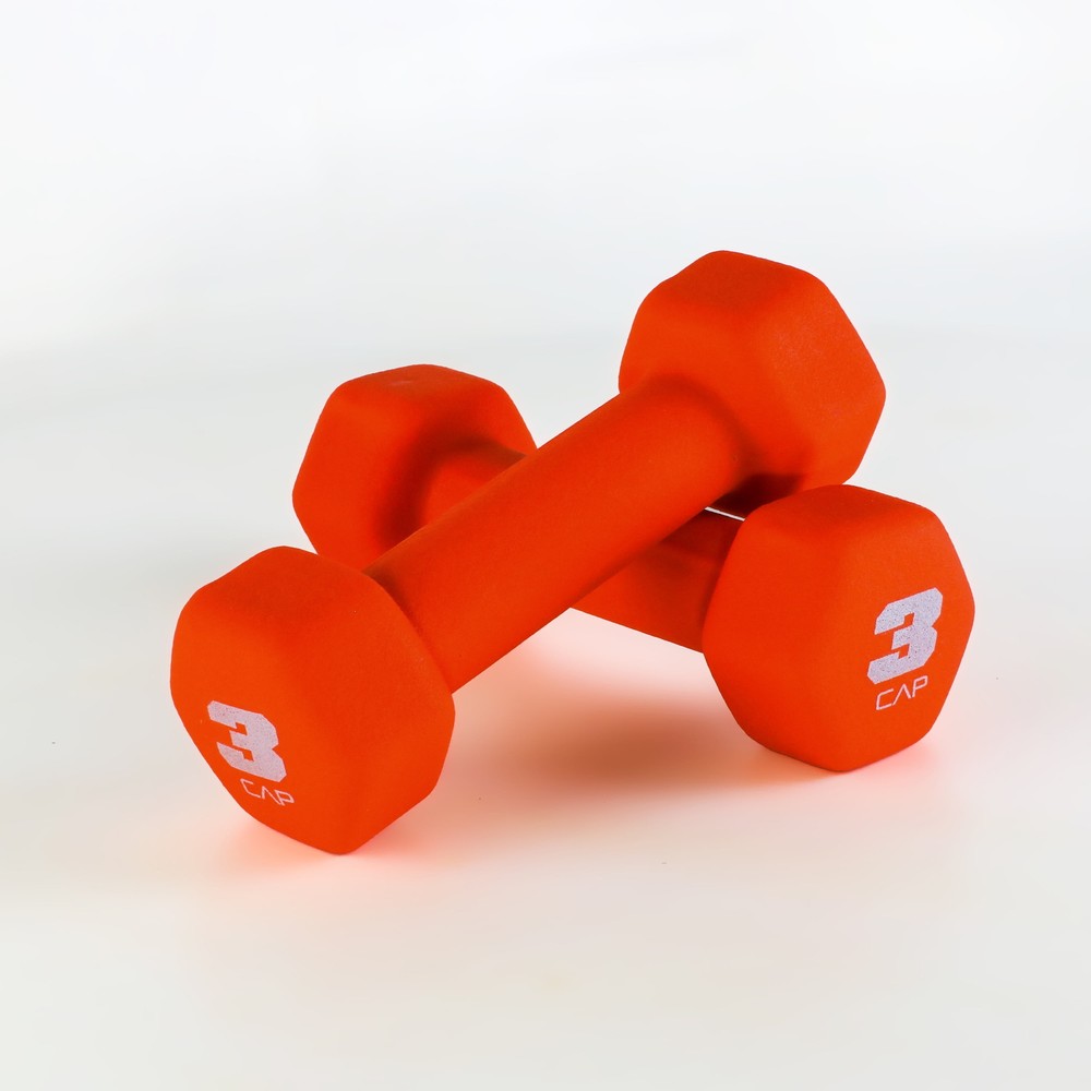 CAP, 3lb Neoprene Dumbbell, Orange, Single