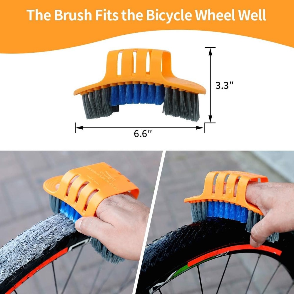 Precision Bicycle Cleaning Kit - 8 Essential Brushes for Easy Maintenance