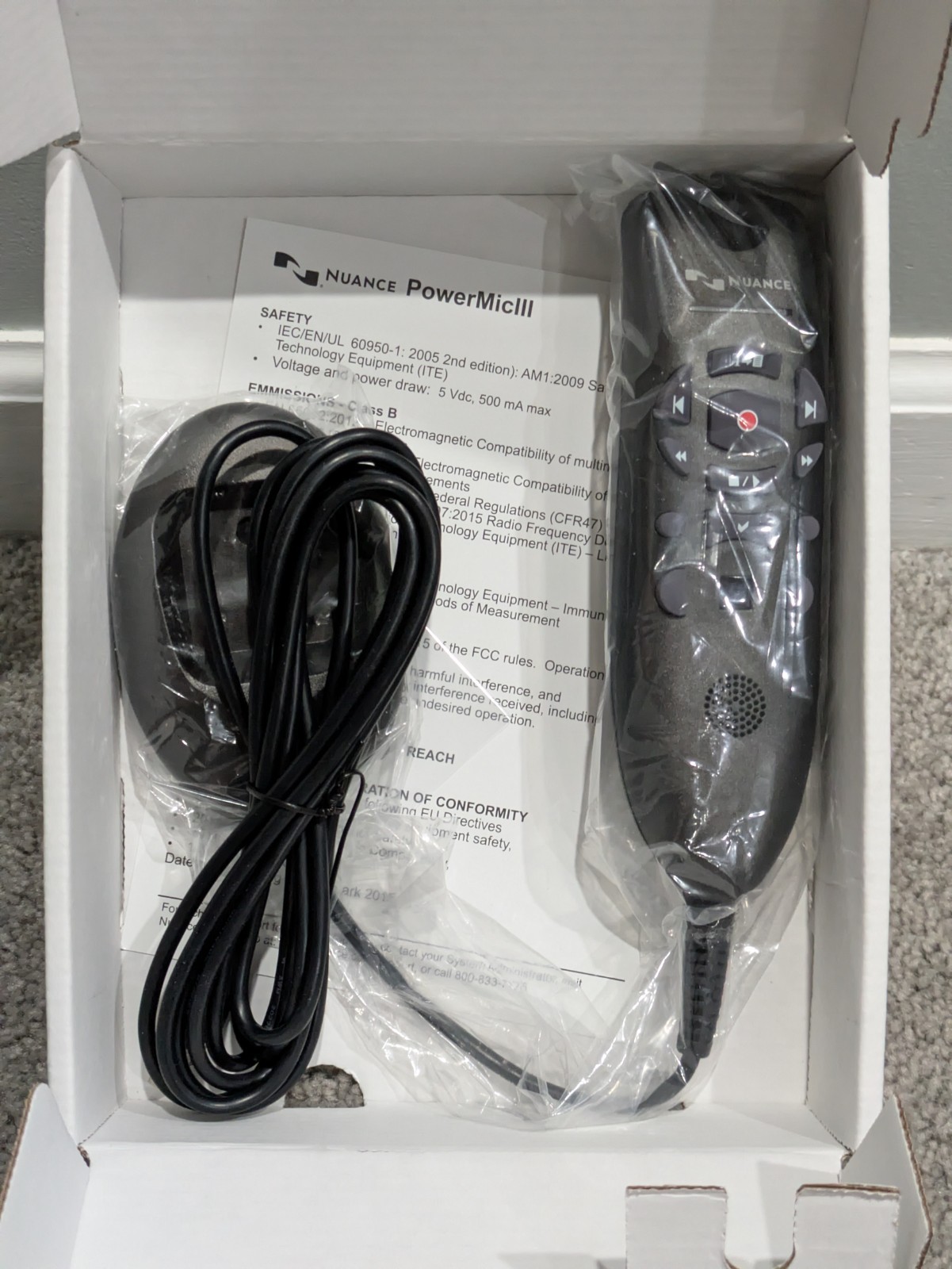 Brand New Nuance PowerMic III Dictation Microphone 0POWM3N3