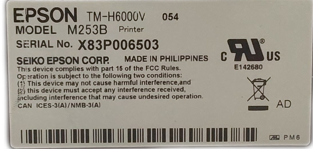 Epson TM-H6000V POS Thermal Printer