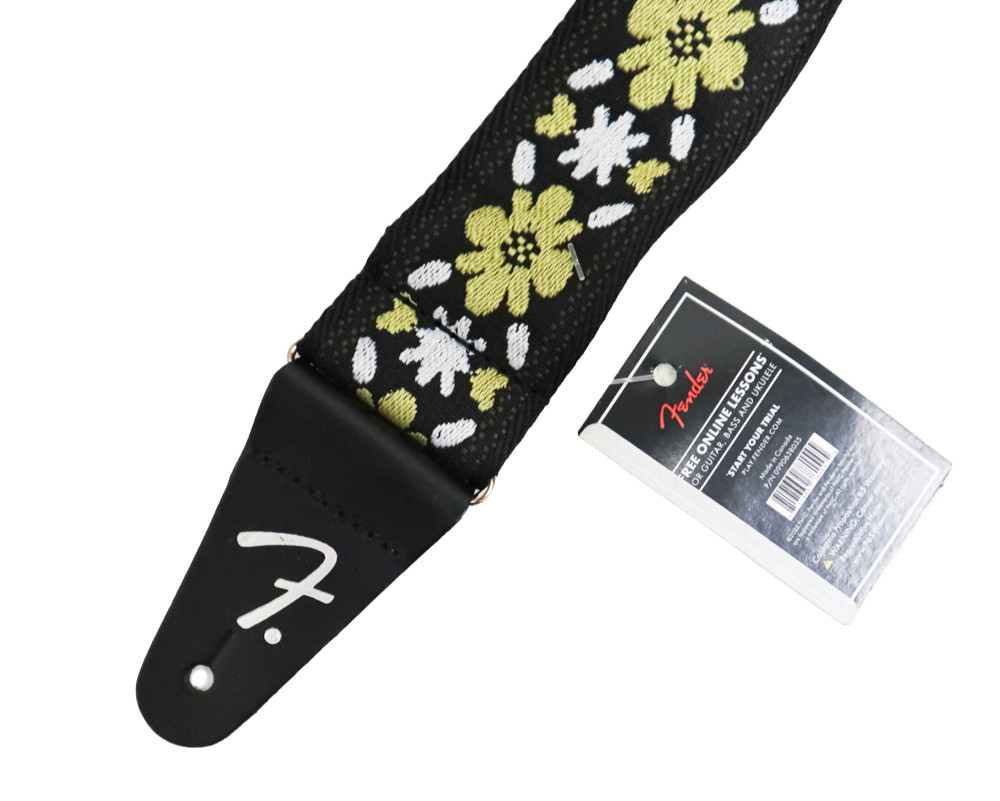 Fender Pasadena Woven Strap – Yellow Clover, 2"