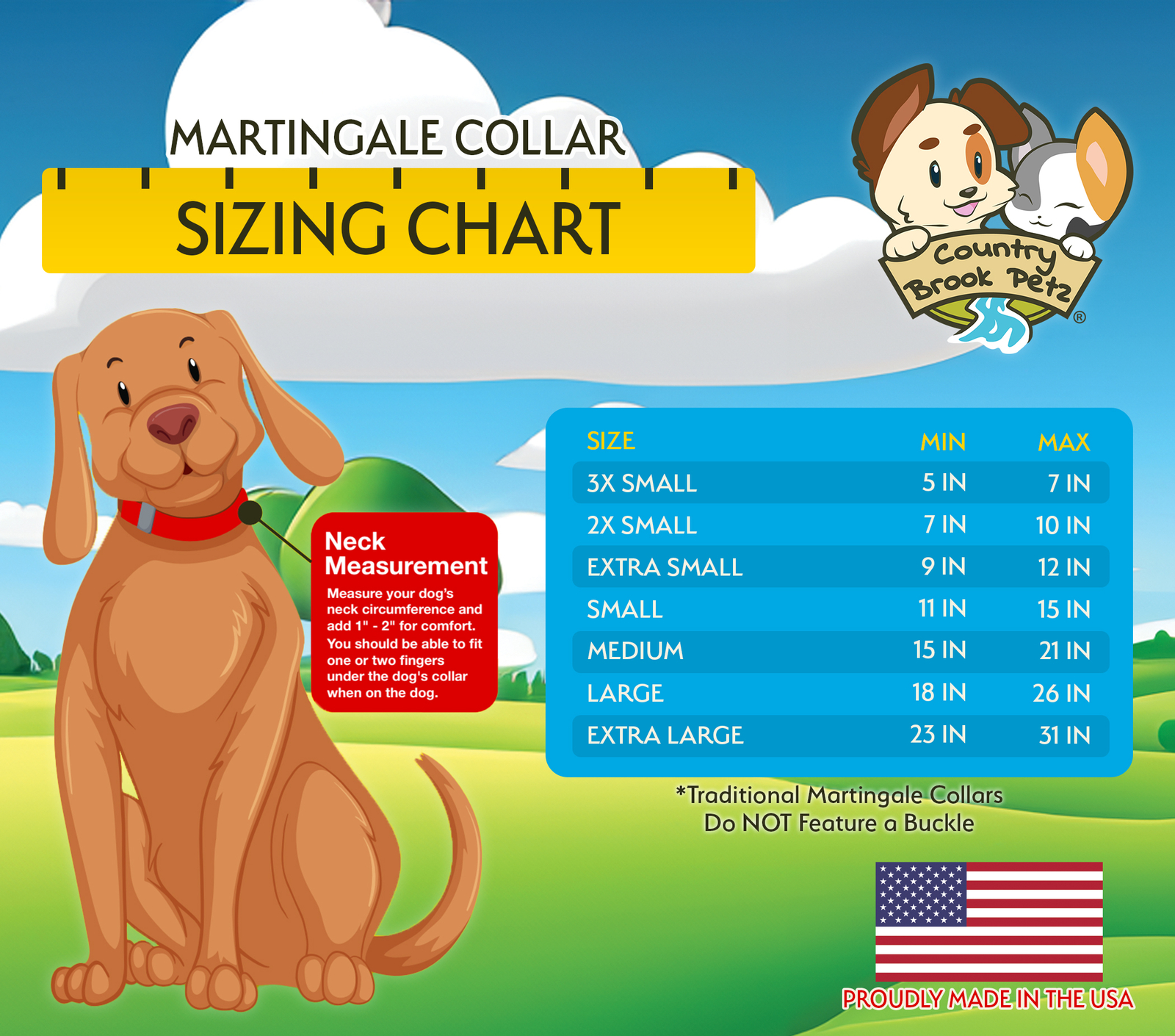 Country Brook Petz® Puppy Love Martingale Dog Collar