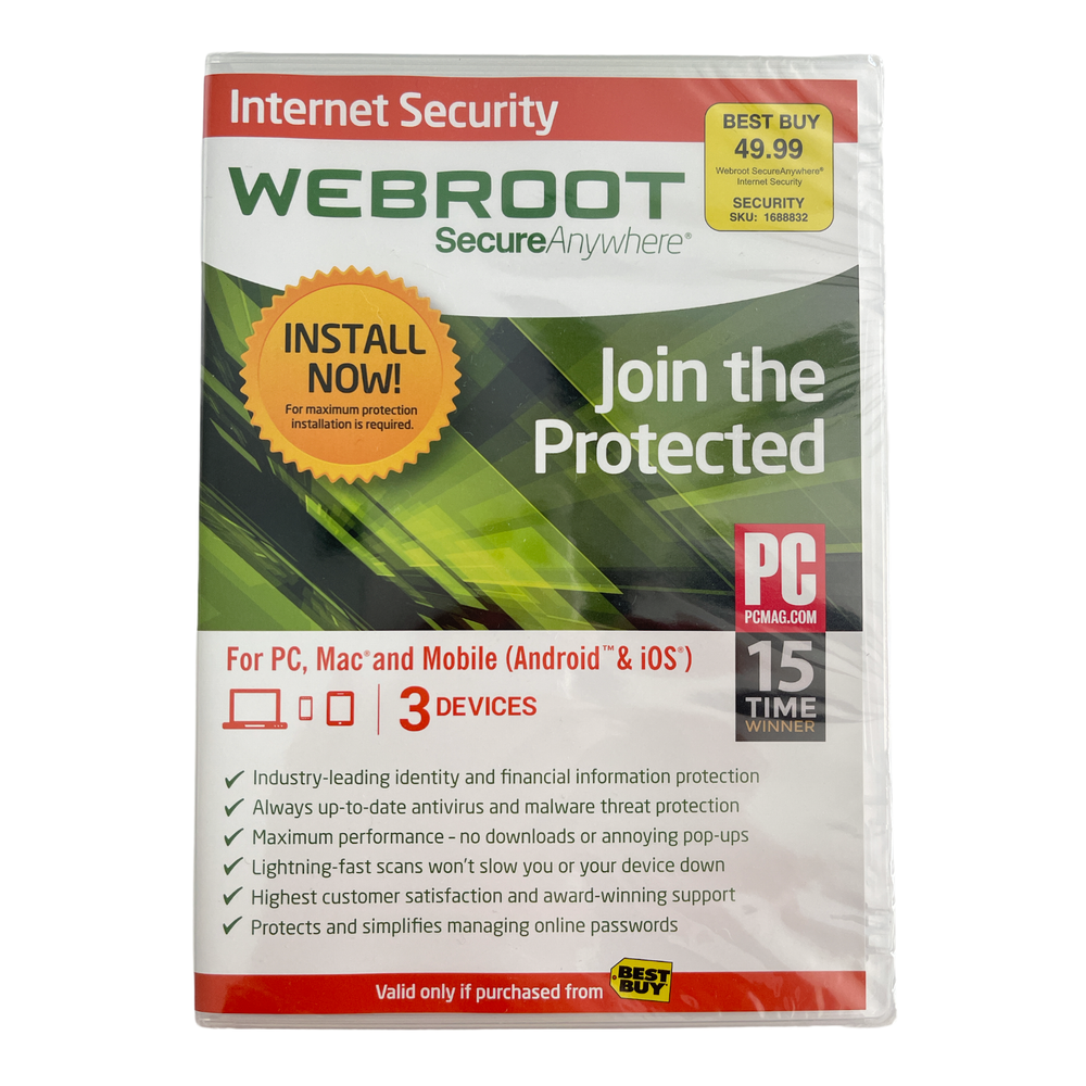 Webroot SecureAnywhere Internet Security - Full Version for Windows & Mac