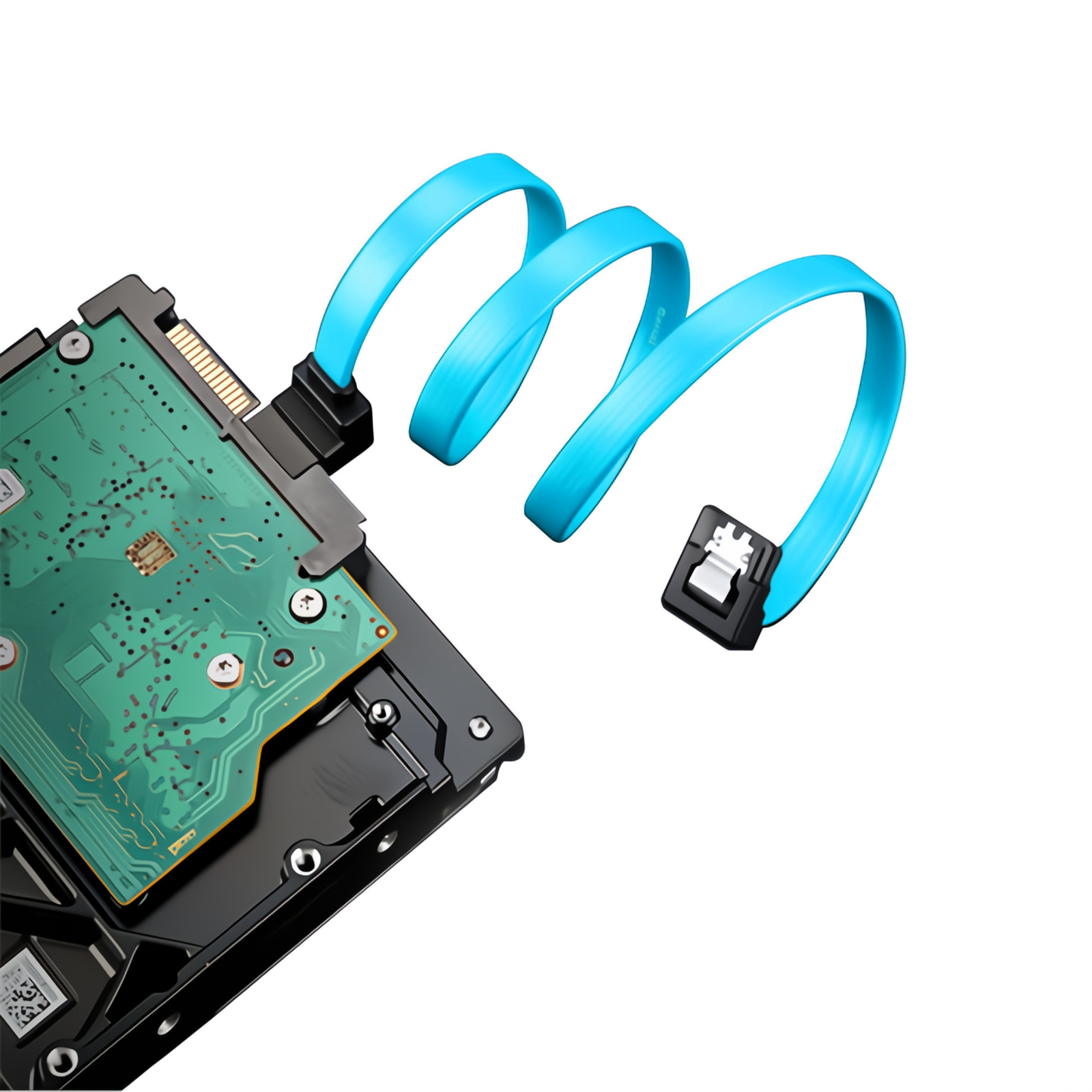 5x 18" SATA 3.0 Cable SATA3 III 6GB/s Right Angle SSD HDD Hard Drive, Blue