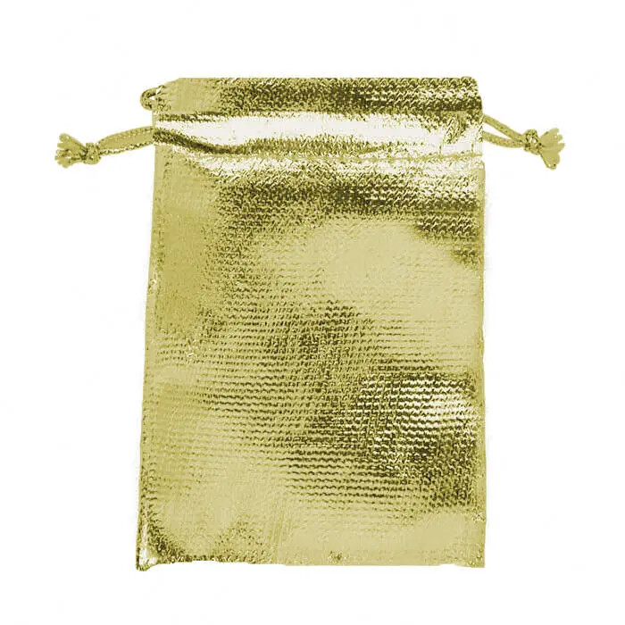 Metallic Gold Jewelry Gift Pouches - Pack of 12