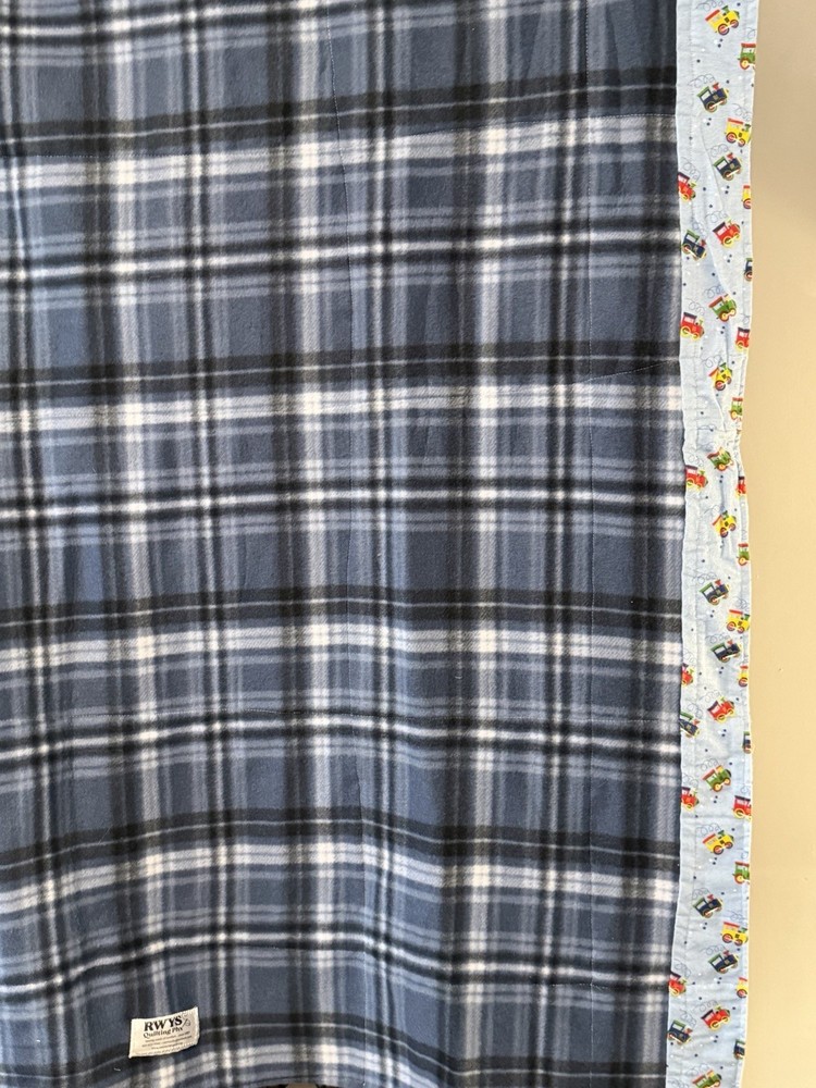 Patchwork Quilt Throw Blanket Handmade Signed Reversible Farmstead 53”x52”