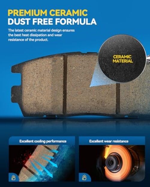 Ceramic Front Brake Pads For Versa 2007-2012, 4 Pcs replace # D815A