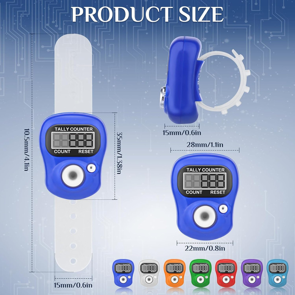 7 Pack Electronic Finger Tally Counter,5 Digit LCD Electronic Digital Display...