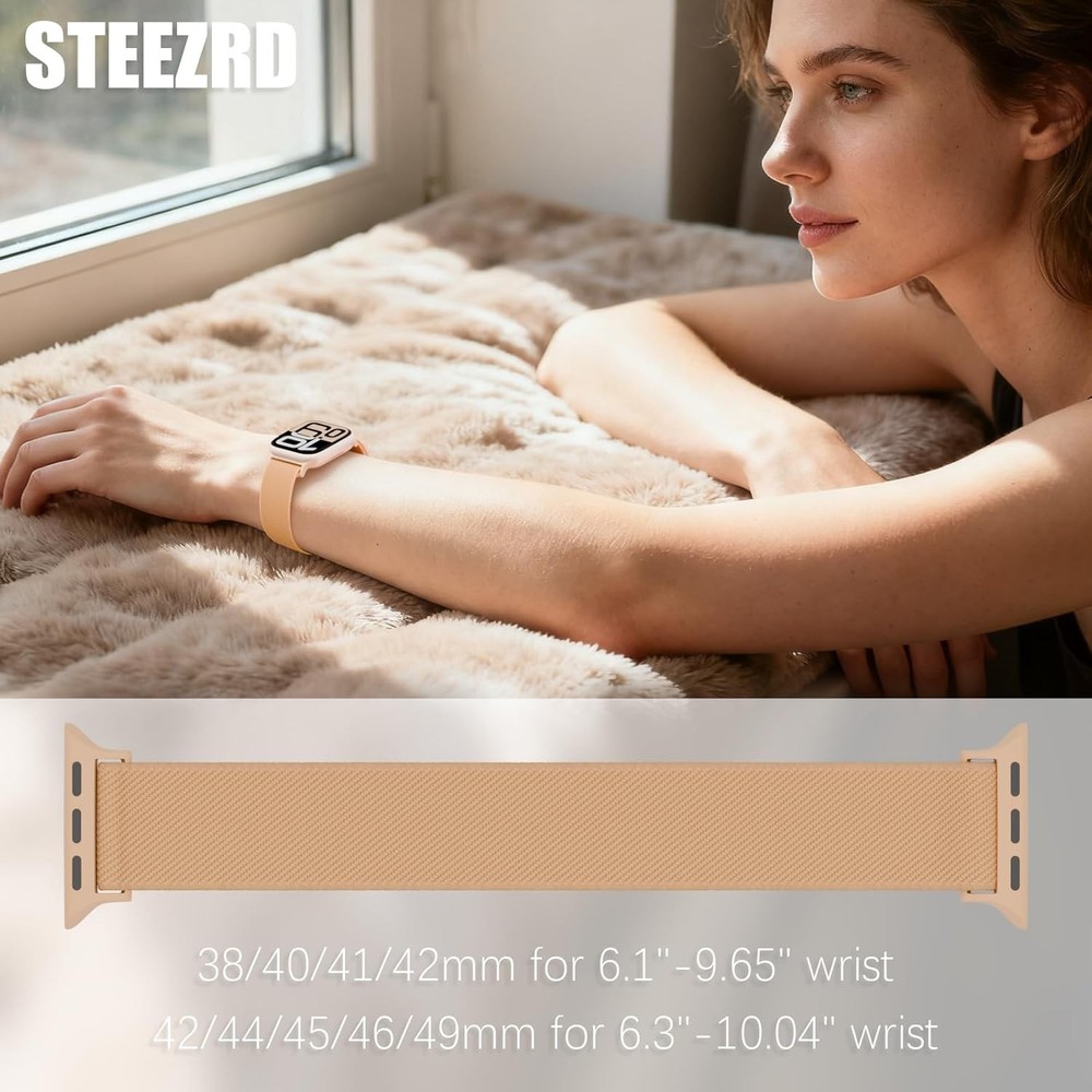 Adjustable Soft Nylon Strap Compatible with Apple Watch Series 7 44mm