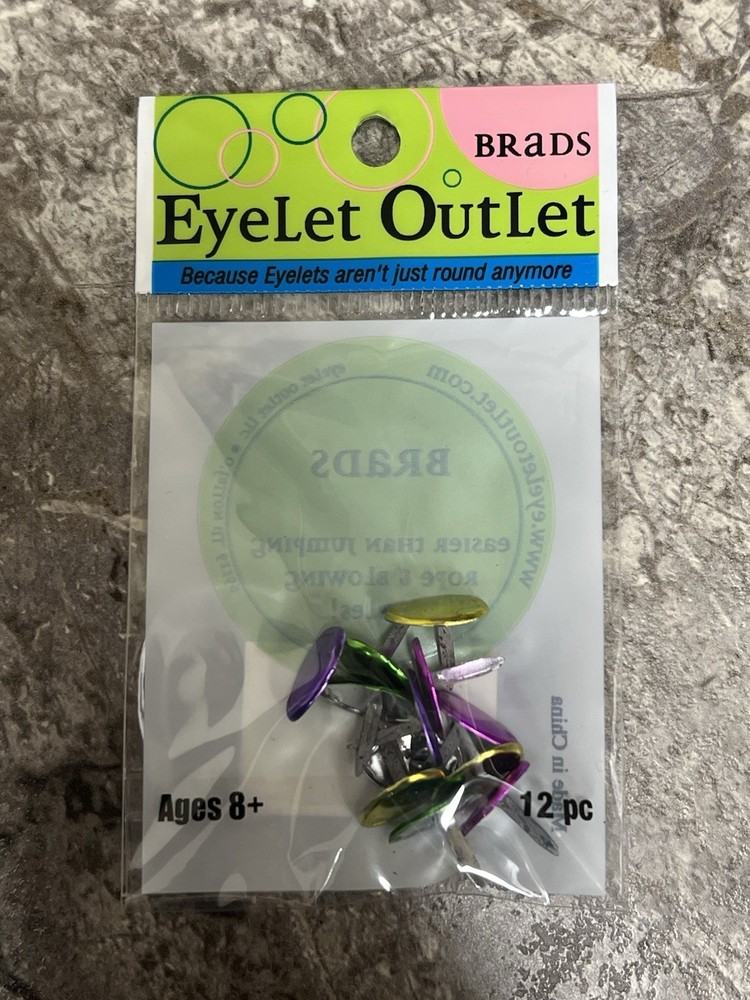 Eyelet Outlet Shape Brads 12/Pkg Easter Egg Brads