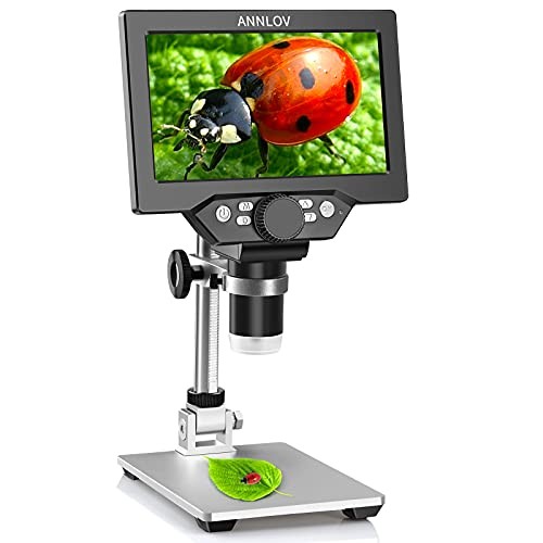 7" LCD Digital Microscope 1200X Maginfication 1080P Coin Microscope with