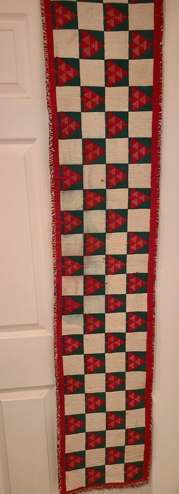 Christmas Table Runner Checkered Tree Pattern 12.5" x 67" Tree Checker