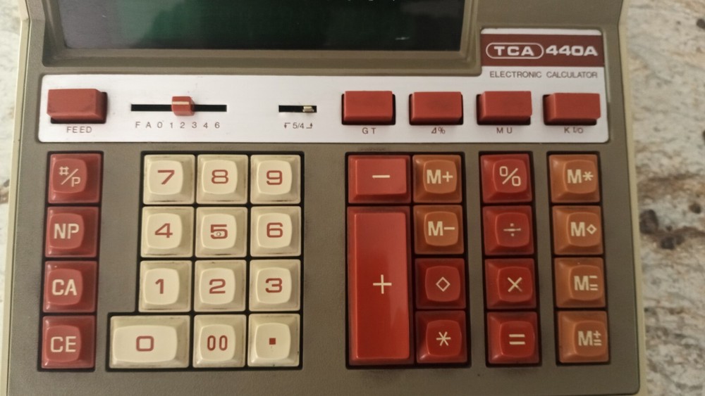 Vintage TCA Calculator Register, Model 404A