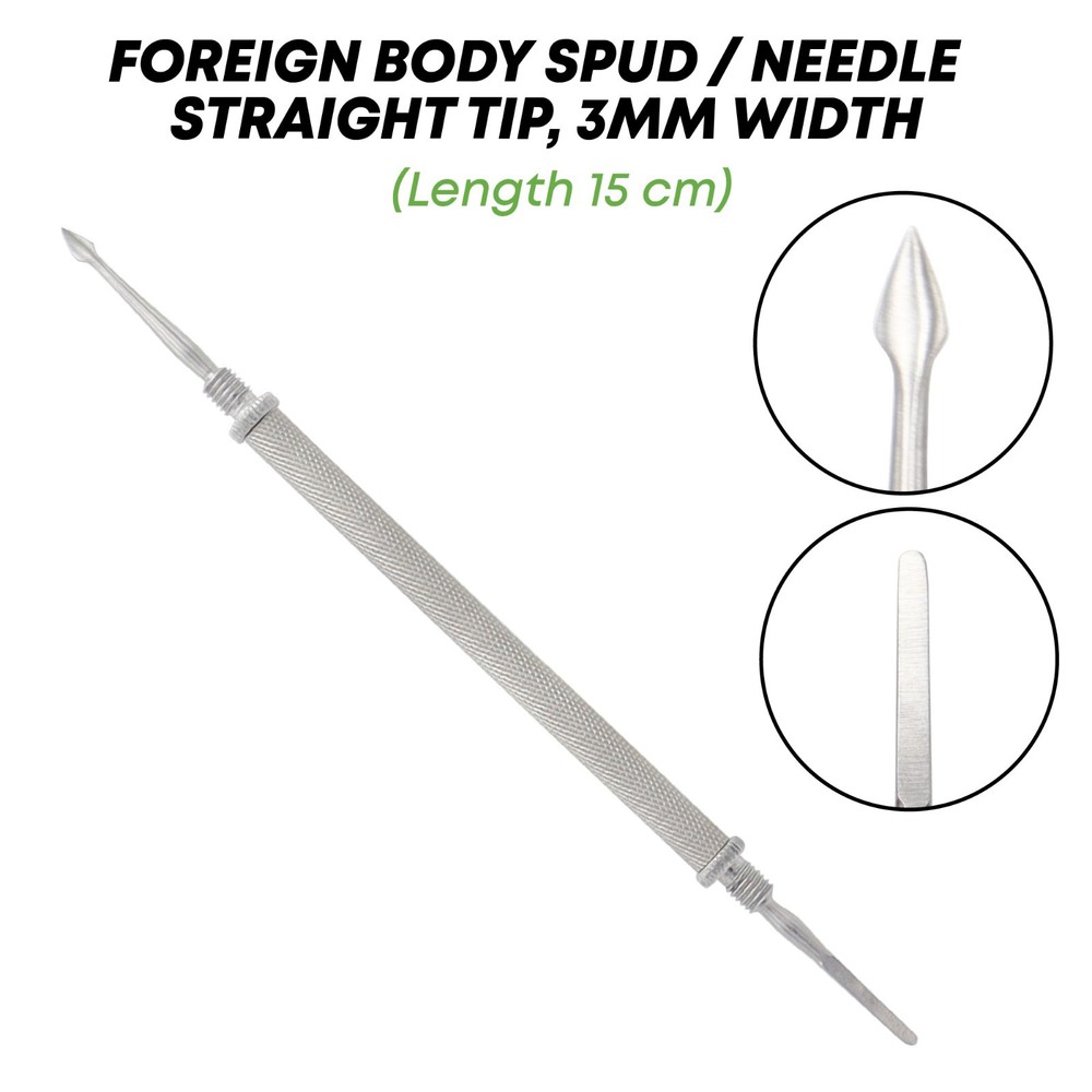 Foreign Body Spud & Needle Straight Tip 3 mm Width 15 cm Ophthalmic Instruments