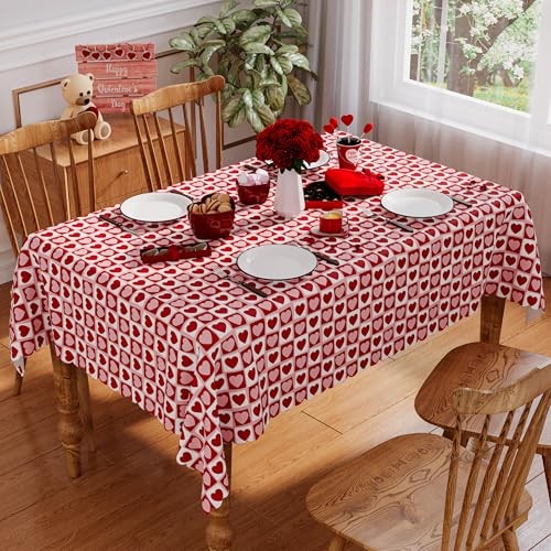 Valentines Tablecloth Rectangle 60x84 Inch, Washable 84" x 60" (Rectangular)