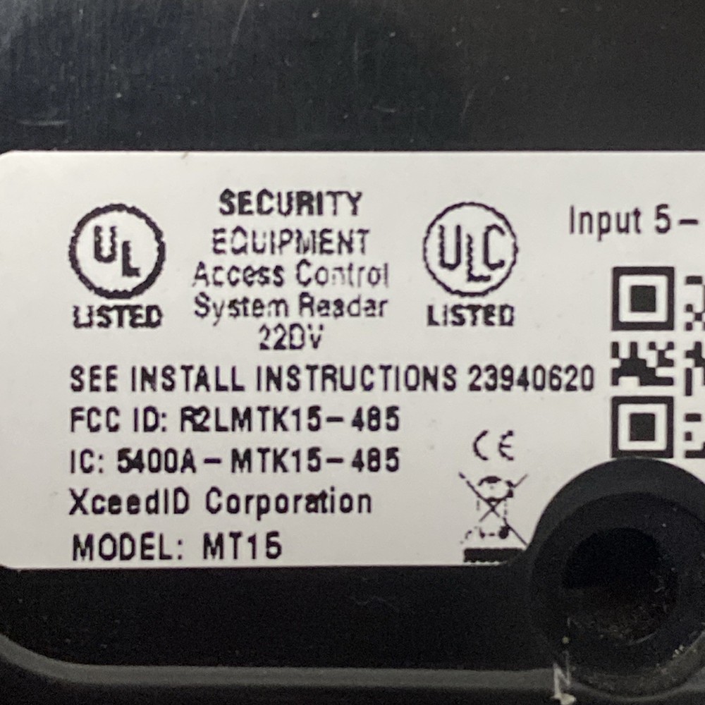 Schlage MTK15-485 Multi-Technology Proximity Reader - Black