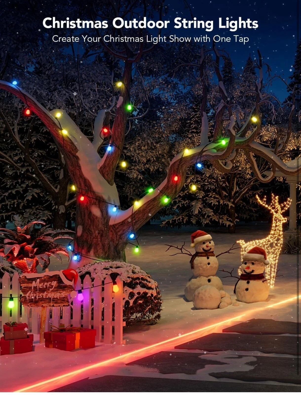 Govee Smart Outdoor String Lights 2, 144ft RGBIC Outdoor Lights with Dimmable