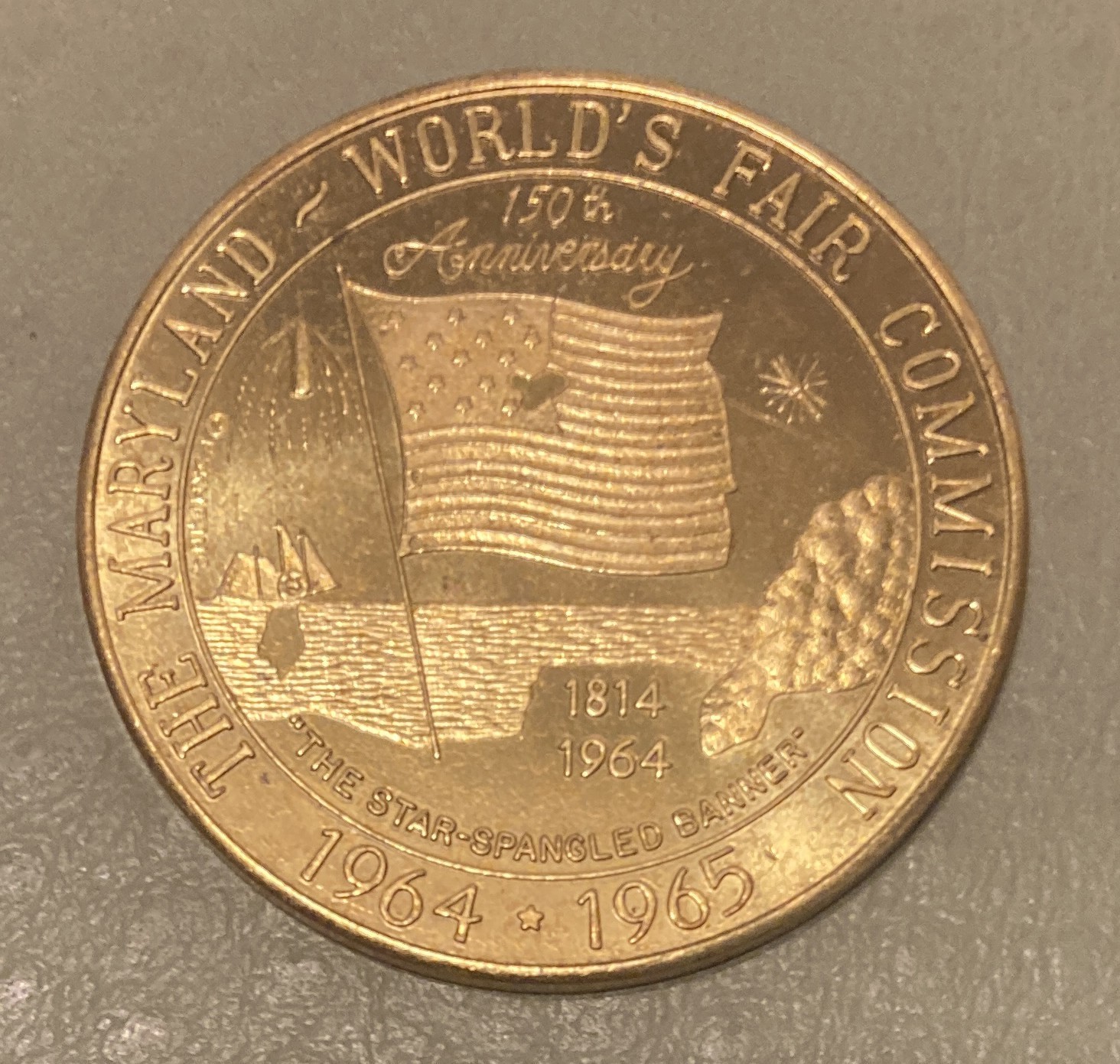 1964-1965 Frederick, Maryland MD Francis Scott Key World's Fair Trade Token
