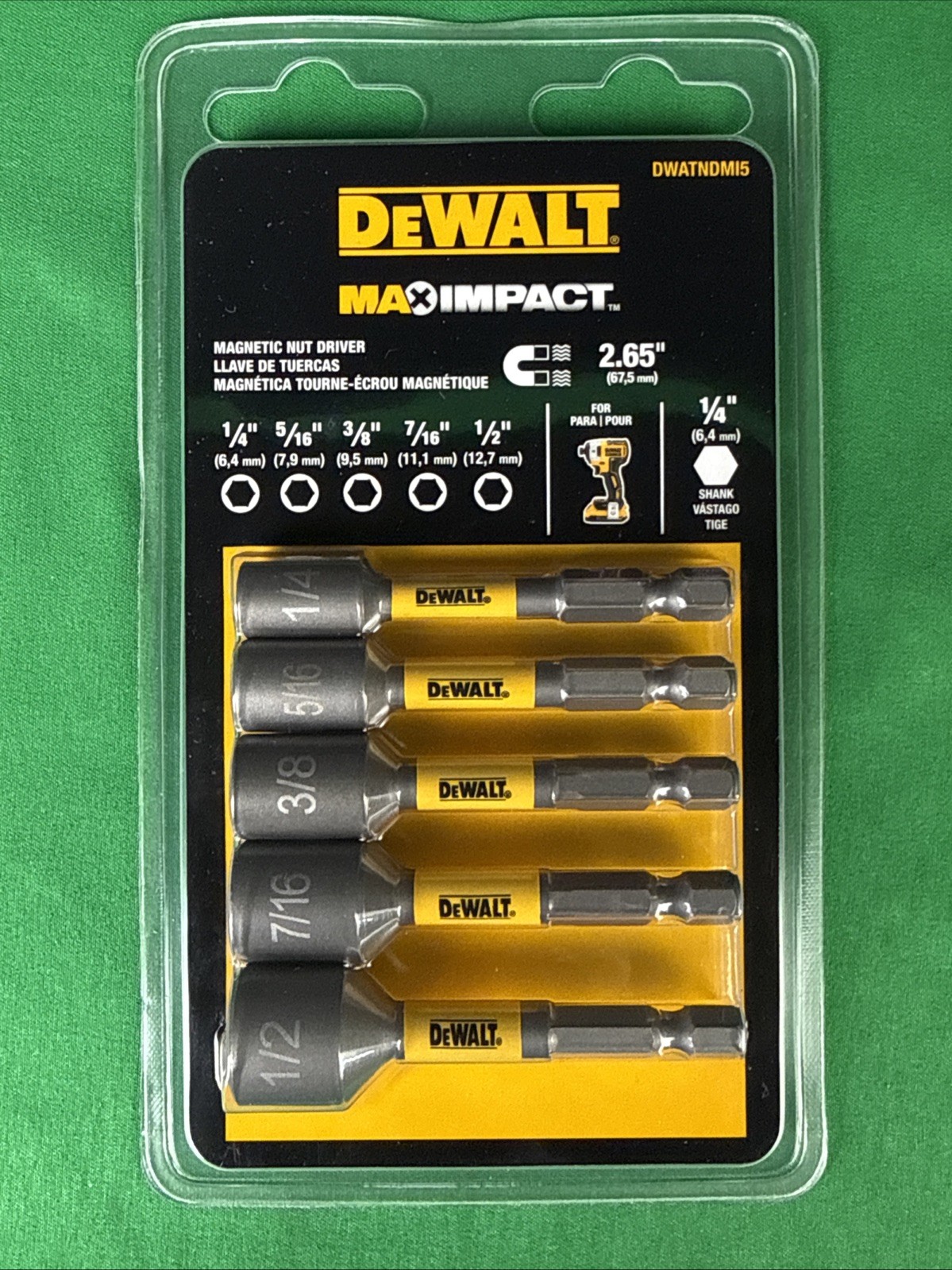 DEWALT MAX IMPACT Steel Nut Driving Drill Bit Set 5-Piece Each DWATNDMI5