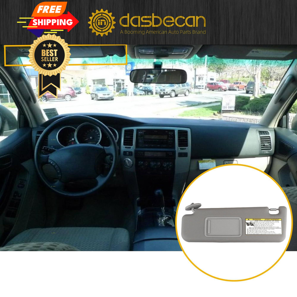 Dasbecan Gray Left Driver Side Sun Visor Compatible with Toyota 4Runner