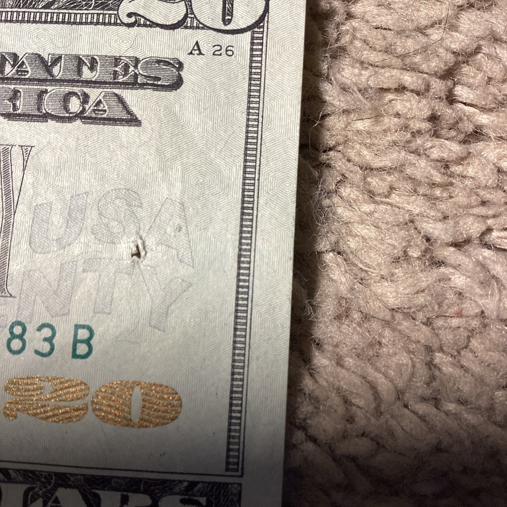 20 Dollar Bill Error, 20$ Ink Error 2017 PB06477883