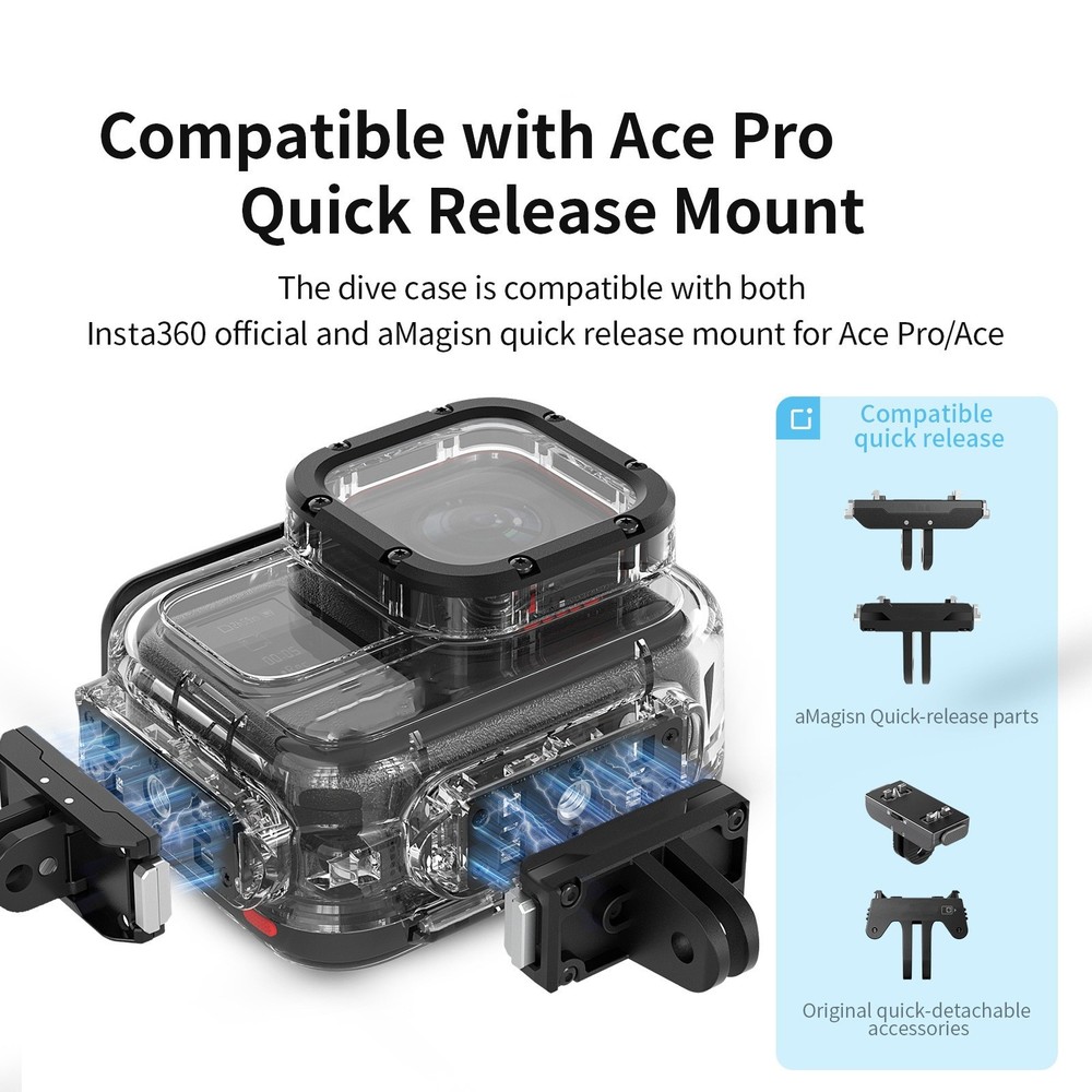60M Diving Waterproof Protective Case Accessory For Insta360 ACE Pro Camera tt