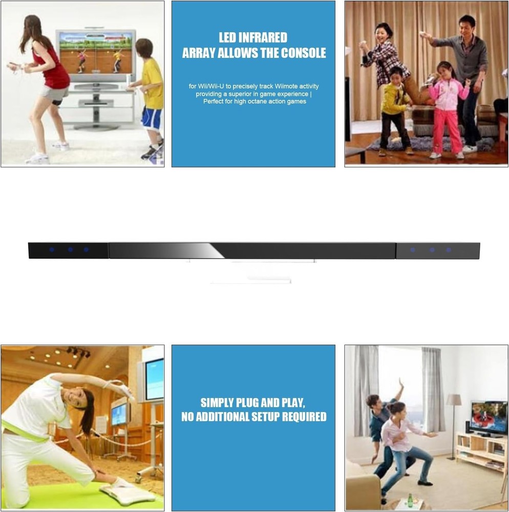 High-Sensitivity Wired Sensor Bar for Accurate Wii Motion Control - 3.15"