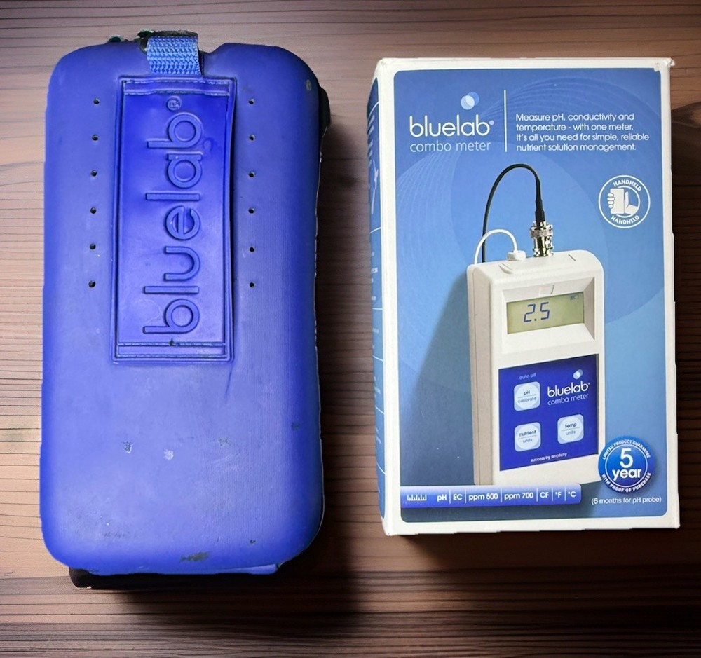 Bluelab Combo Meter pH EC Temperature Nutrient Solution Tester Kit Probes Case