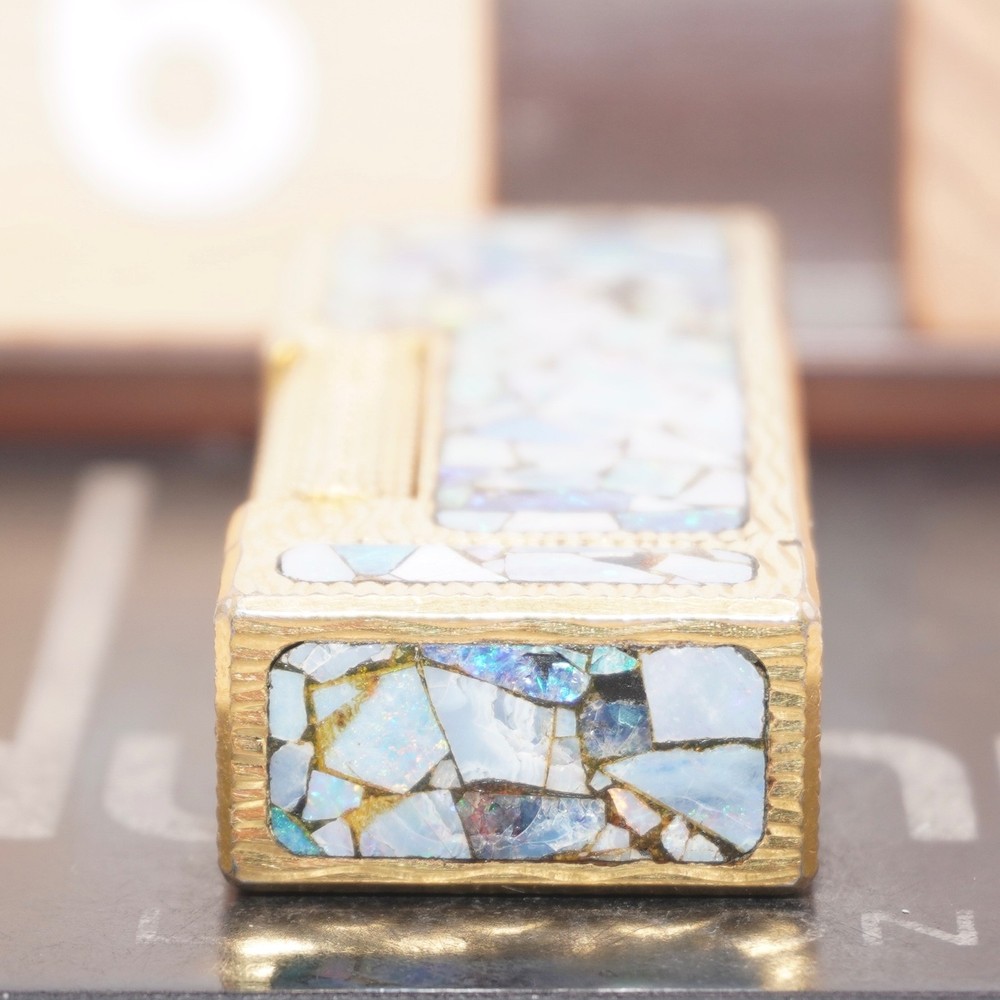 Dunhill Lighter Gold Wav Opal Pattern _Ultrasonically Cleaned_Working