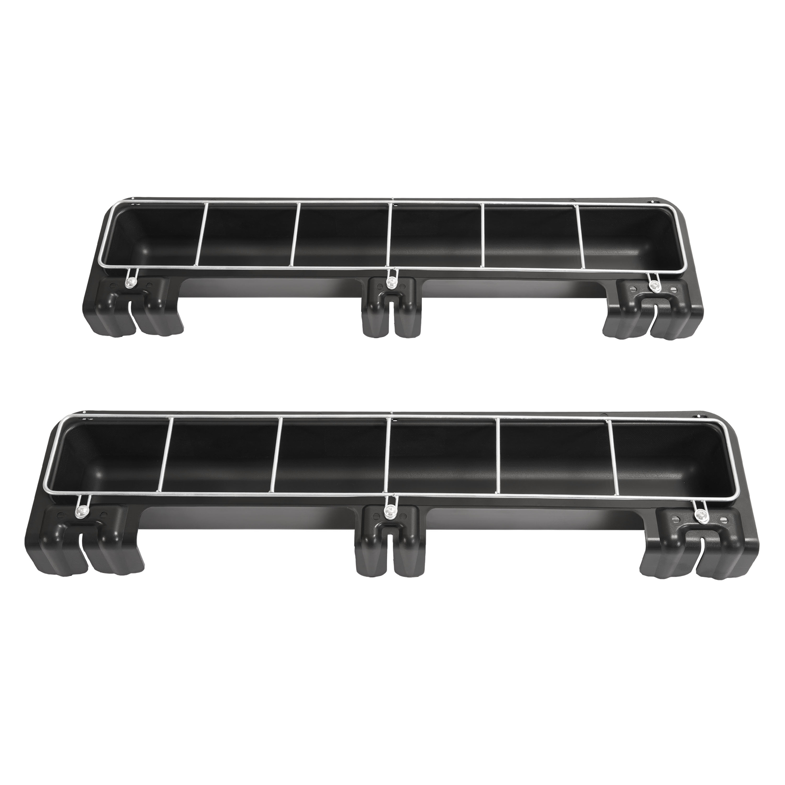 2 Pack Black Hook Over Goat Trough 9 Quart Livestock Feeder For Sheep Alpaca