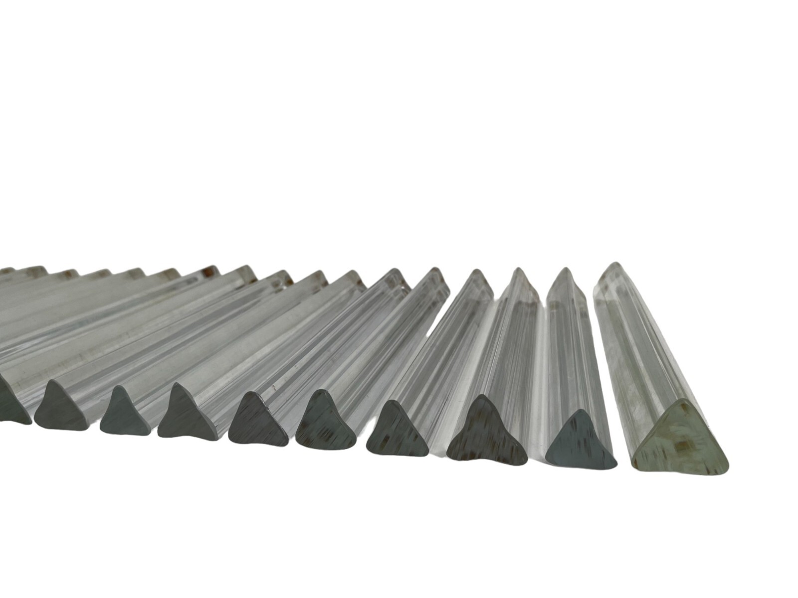 Lot Of 20 Glass Tri Lobe Rods Part Replacement For Chandeliers 11” Long