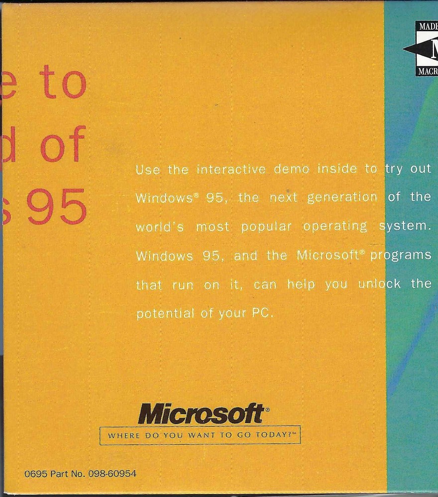 ITHistory (1995) IBM PC Software MICROSOFT WINDOWS 95 CD