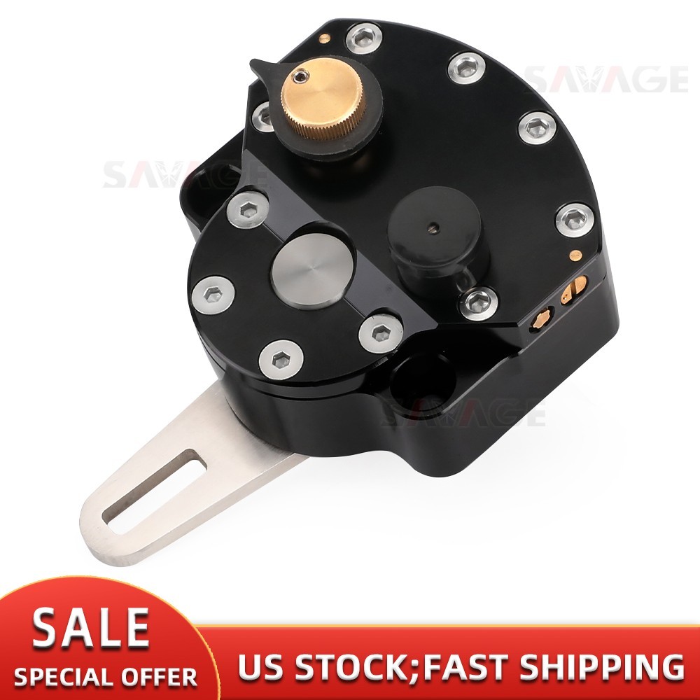 Universal Adjustable CNC Steering Damper Stabilizer Safety Control Kit Black
