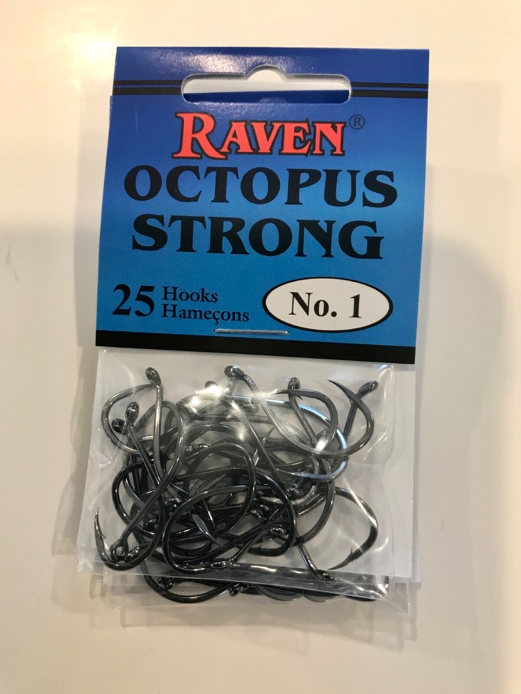 Raven Octopus  Hooks, One 25 Pack, Size # 1