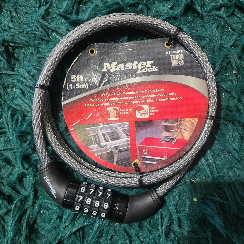 Master Lock 5ft Combination Cable Lock – Heavy Duty Security for Tools & Gear