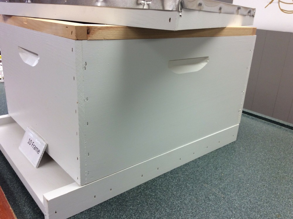 Fully assembled and Painted 10 Frame Hive w solid Bottom Board, Assembled Frames