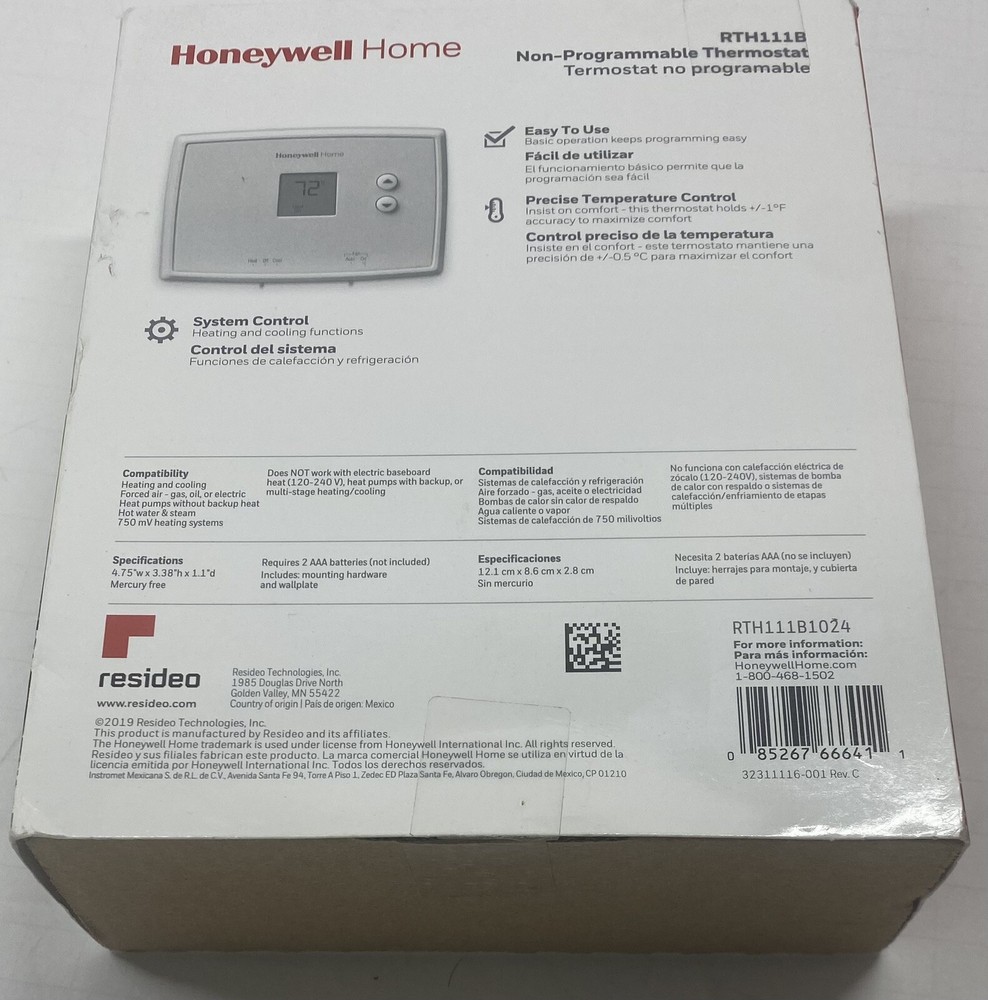 honeywell thremostat RTH111b RT1111b1024