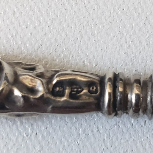 Vintage Sterling Silver Button Hook HALLMARKED Embossed Cherub Handle